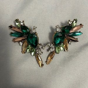 Ruby inspired vintage emerald color earrings